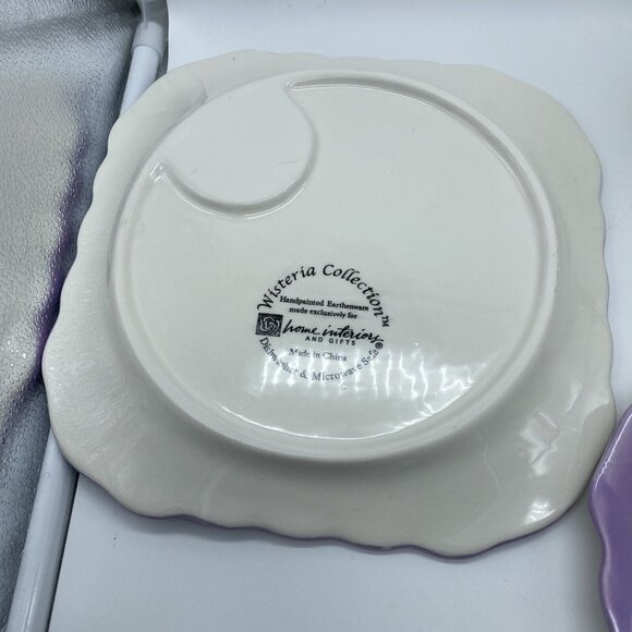 Wisteria Collection Snack 2 Set Plate and Cup w Embossed Bluebird Home Interior - Picture 6 of 10